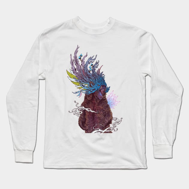 Journeying Spirit (Bear) Long Sleeve T-Shirt by MatMiller